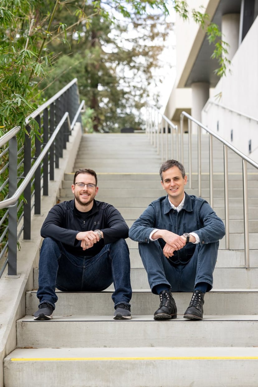 Brineworks co-founders Joseph Perryman and Gudfinnur Sveinsson sitting on outdoor steps