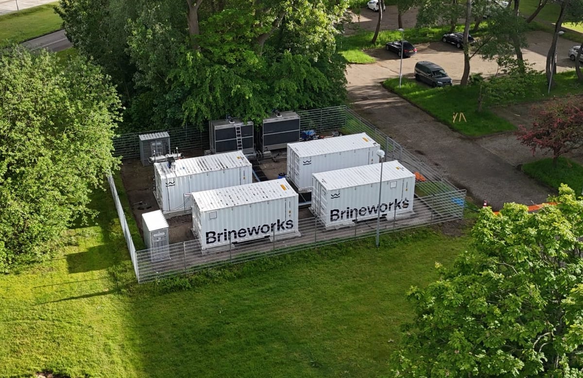 Aerial view of the Brineworks DAC demonstration plant at Amsterdam Science Park